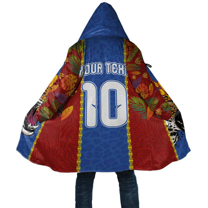 Custom DR Congo National Football Cloak The Leopards Tropical Jungle Leaf Botanical Art