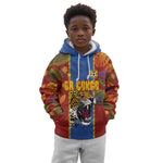 Custom DR Congo National Football Kid Hoodie The Leopards Tropical Jungle Leaf Botanical Art