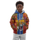 Custom DR Congo National Football Kid Hoodie The Leopards Tropical Jungle Leaf Botanical Art