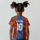 Custom DR Congo National Football Kid T shirt The Leopards Tropical Jungle Leaf Botanical Art