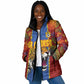 Custom DR Congo National Football Padded Jacket The Leopards Tropical Jungle Leaf Botanical Art