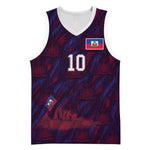 Custom Haiti National Football Basketball Jersey Les Grenadiers Feather Pattern Coat Of Arms Art