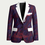 Custom Haiti National Football Blazer Les Grenadiers Feather Pattern Coat Of Arms Art