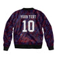 Custom Haiti National Football Bomber Jacket Les Grenadiers Feather Pattern Coat Of Arms Art