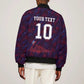 Custom Haiti National Football Bomber Jacket Les Grenadiers Feather Pattern Coat Of Arms Art