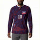 Custom Haiti National Football Button Sweatshirt Les Grenadiers Feather Pattern Coat Of Arms Art