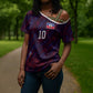 Custom Haiti National Football Cross Shoulder Shirt Les Grenadiers Feather Pattern Coat Of Arms Art