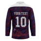 Custom Haiti National Football Hockey Jersey Les Grenadiers Feather Pattern Coat Of Arms Art