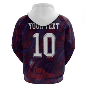 Custom Haiti National Football Hoodie Les Grenadiers Feather Pattern Coat Of Arms Art