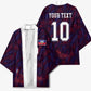 Custom Haiti National Football Kimono Les Grenadiers Feather Pattern Coat Of Arms Art