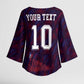 Custom Haiti National Football Kimono Sleeve Blouse Les Grenadiers Feather Pattern Coat Of Arms Art