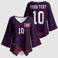 Custom Haiti National Football Kimono Sleeve Blouse Les Grenadiers Feather Pattern Coat Of Arms Art