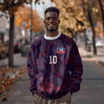 Custom Haiti National Football Sweatshirt Les Grenadiers Feather Pattern Coat Of Arms Art