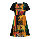 Afro - Black History Month Kid Short Sleeve Dress Black Soul - I'm Black Every Month