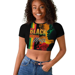 Afro - Black History Month Raglan Cropped T shirt Black Soul - I'm Black Every Month