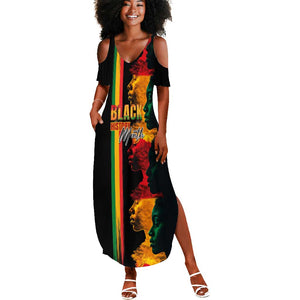 Afro - Black History Month Summer Maxi Dress Black Soul - I'm Black Every Month