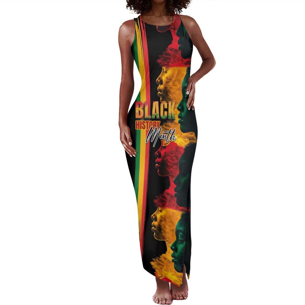 Afro - Black History Month Tank Maxi Dress Black Soul - I'm Black Every Month