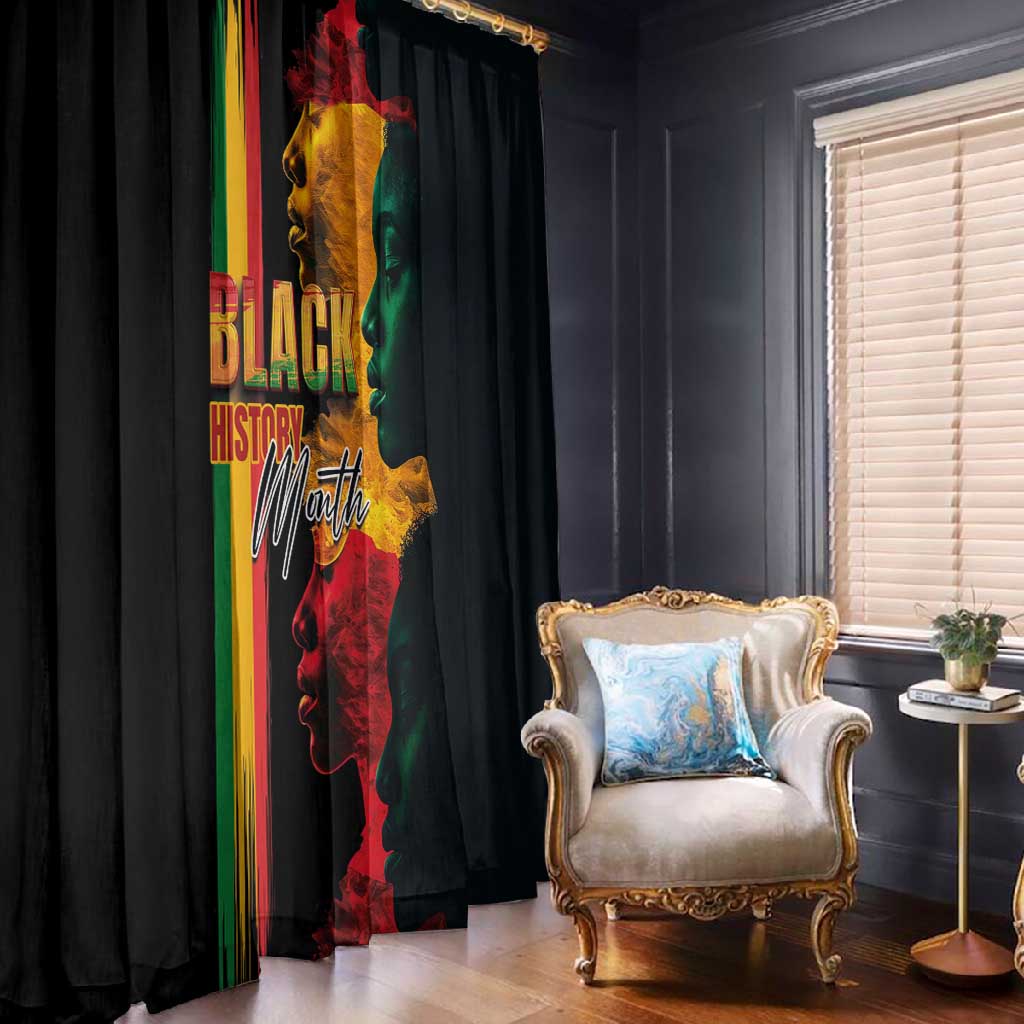Afro - Black History Month Window Curtain Black Soul - I'm Black Every Month