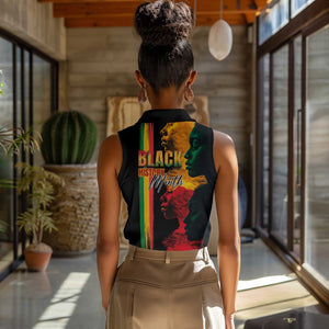 Afro - Black History Month Women Sleeveless Polo Shirt Black Soul - I'm Black Every Month