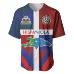 Hispaniola Baseball Jersey Haiti and Dominican Republic Emblems and Flag Style