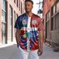 Hispaniola Baseball Jersey Haiti and Dominican Republic Emblems and Flag Style