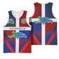 Hispaniola Basketball Jersey Haiti and Dominican Republic Emblems and Flag Style LT03