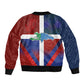 Hispaniola Bomber Jacket Haiti and Dominican Republic Emblems and Flag Style