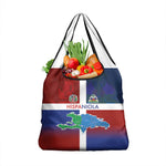 Hispaniola Grocery Bag Haiti and Dominican Republic Emblems and Flag Style