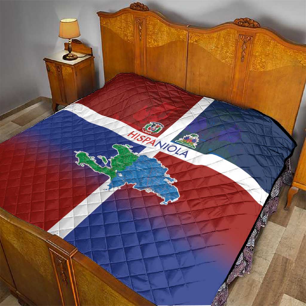 Hispaniola Quilt Haiti and Dominican Republic Emblems and Flag Style