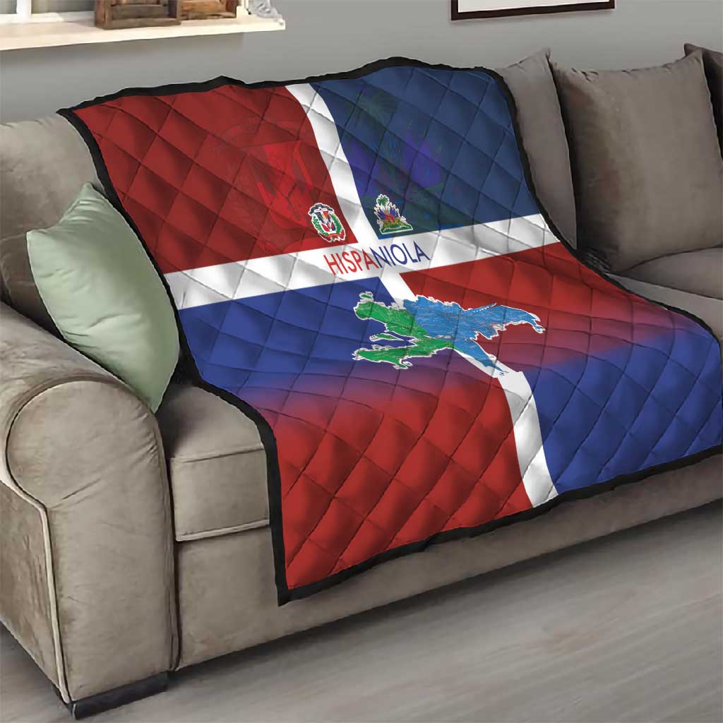 Hispaniola Quilt Haiti and Dominican Republic Emblems and Flag Style