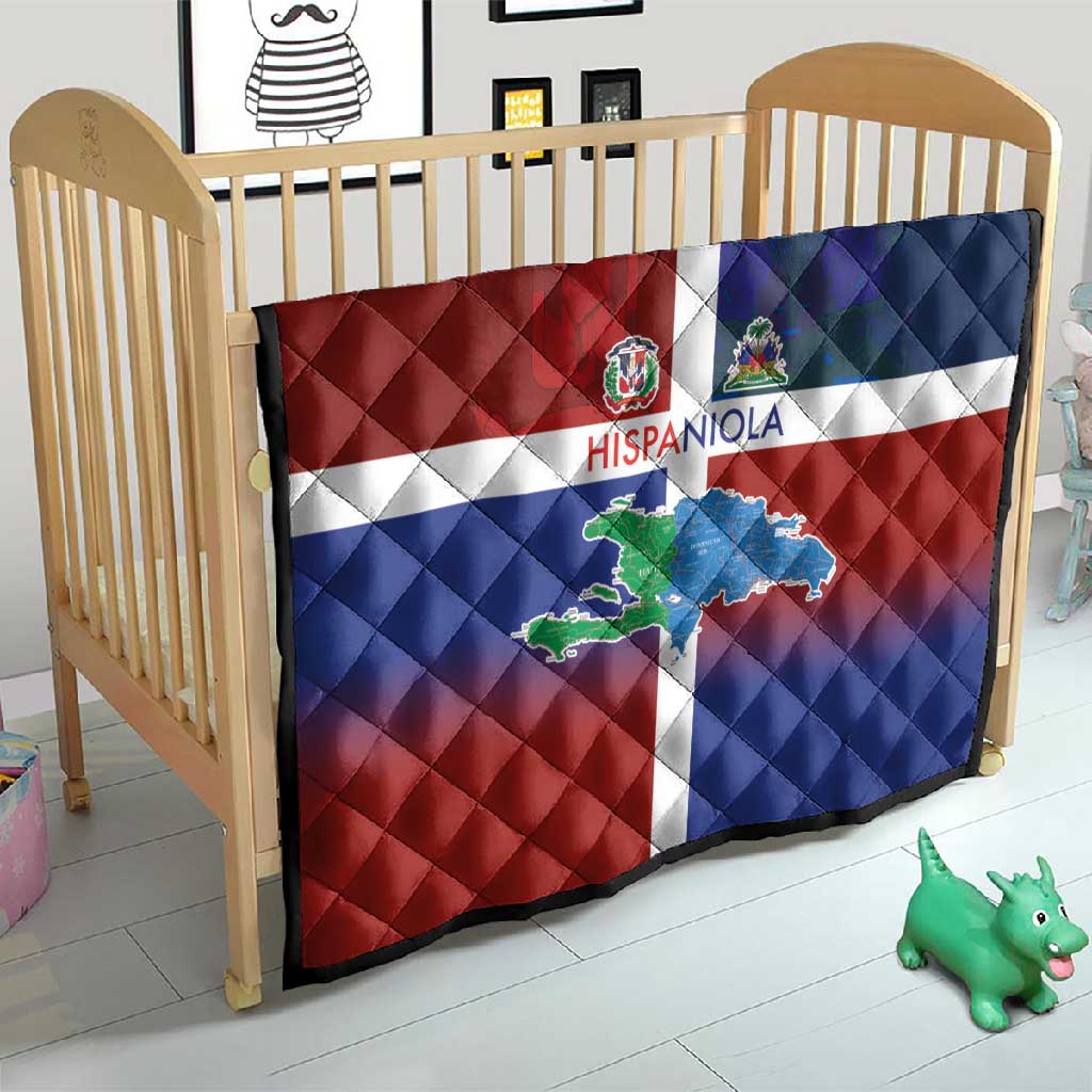 Hispaniola Quilt Haiti and Dominican Republic Emblems and Flag Style