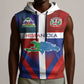 Hispaniola Sleeveless Hoodie Haiti and Dominican Republic Emblems and Flag Style - African Pride
