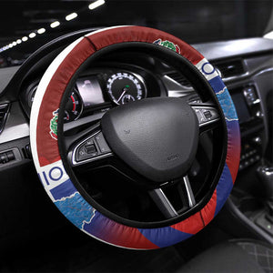 Hispaniola Steering Wheel Cover Haiti and Dominican Republic Emblems and Flag Style
