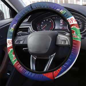 Hispaniola Steering Wheel Cover Haiti and Dominican Republic Emblems and Flag Style