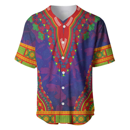 Haiti Baseball Jersey Choeblack Dashiki Style Blue Color