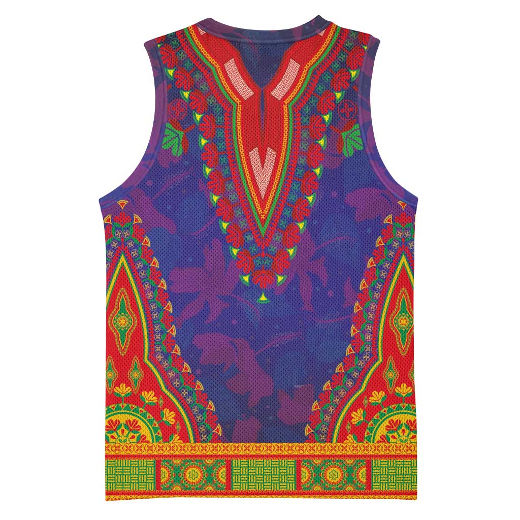Haiti Basketball Jersey Choeblack Dashiki Style Blue Color LT03