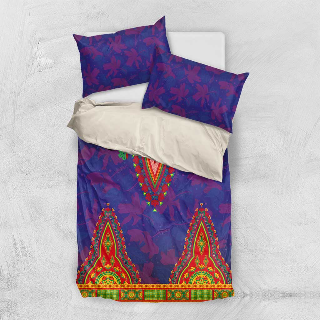 Haiti Bedding Set Choeblack Dashiki Style Blue Color