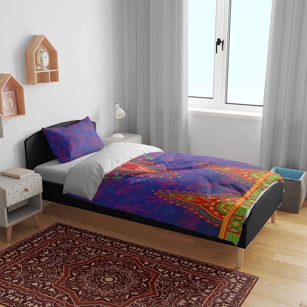 Haiti Bedding Set Choeblack Dashiki Style Blue Color