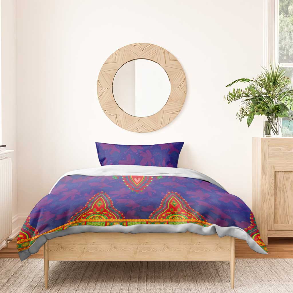 Haiti Bedding Set Choeblack Dashiki Style Blue Color
