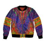 Haiti Bomber Jacket Choeblack Dashiki Style Blue Color