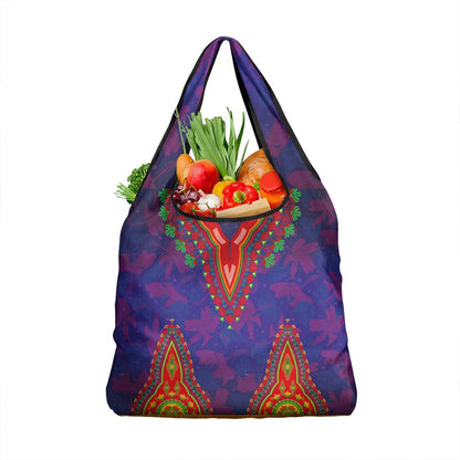 Haiti Grocery Bag Choeblack Dashiki Style Blue Color