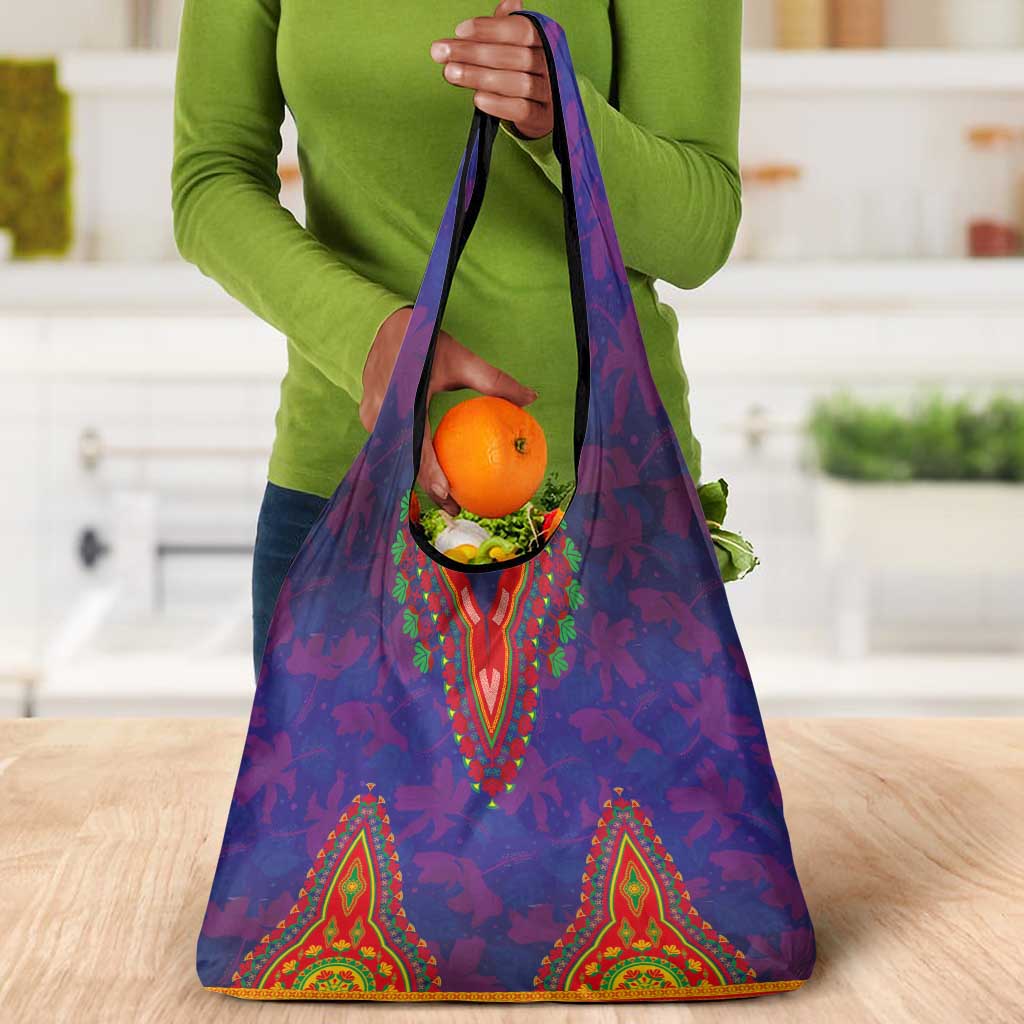 Haiti Grocery Bag Choeblack Dashiki Style Blue Color