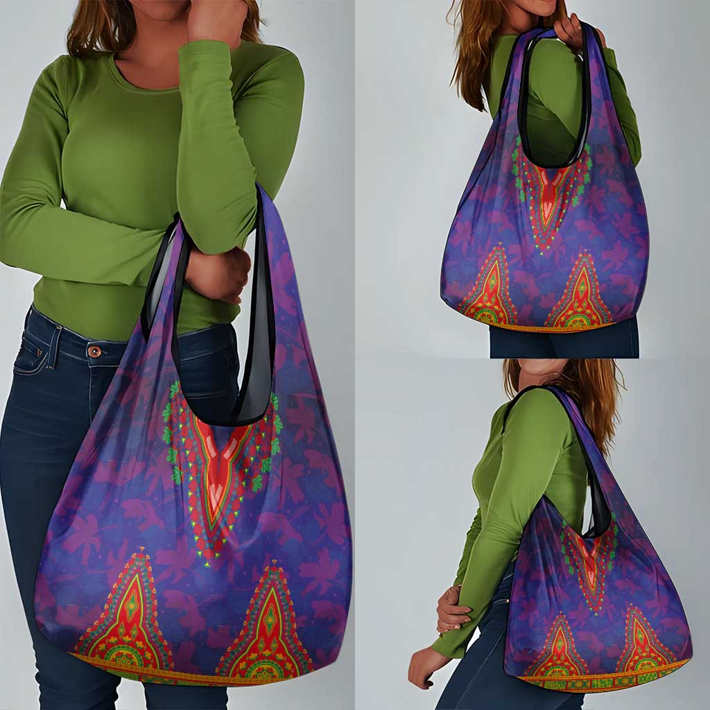 Haiti Grocery Bag Choeblack Dashiki Style Blue Color