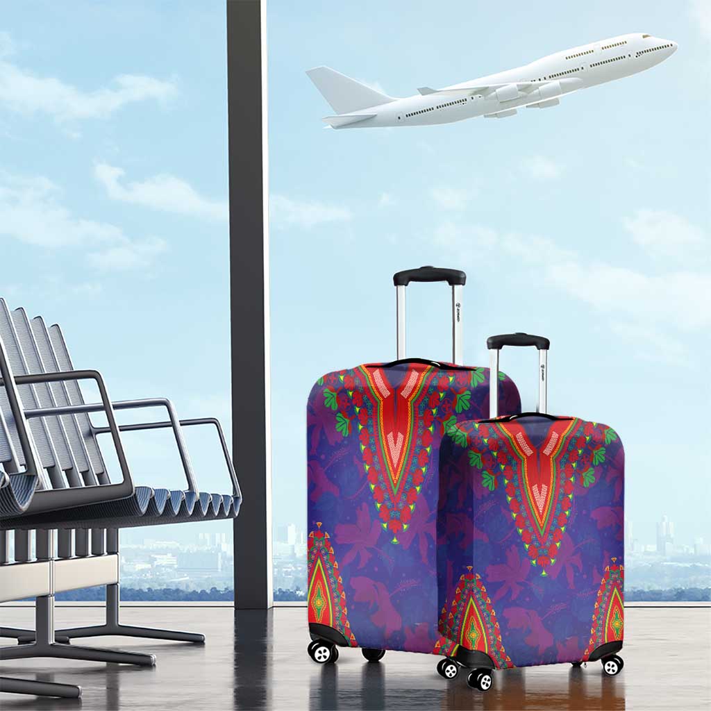 Haiti Luggage Cover Choeblack Dashiki Style Blue Color