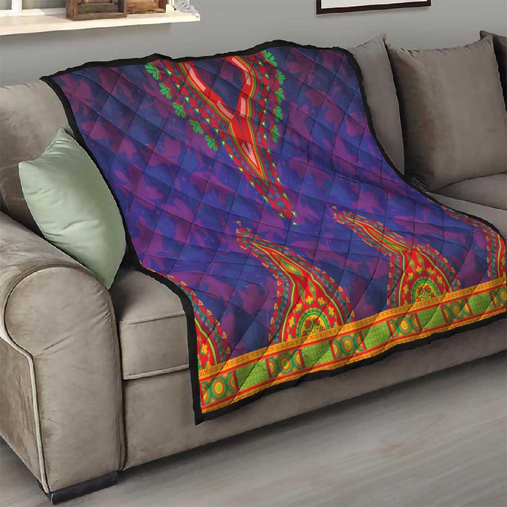 Haiti Quilt Choeblack Dashiki Style Blue Color