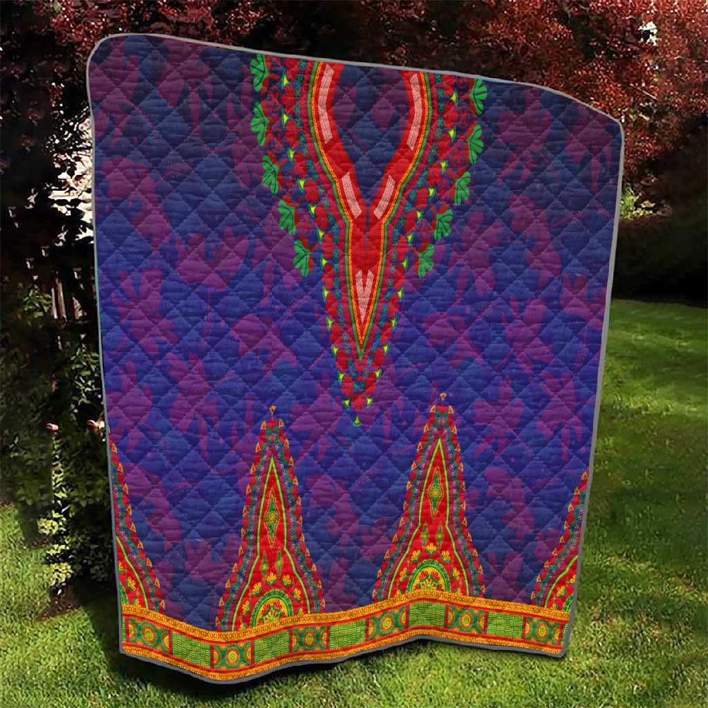 Haiti Quilt Choeblack Dashiki Style Blue Color
