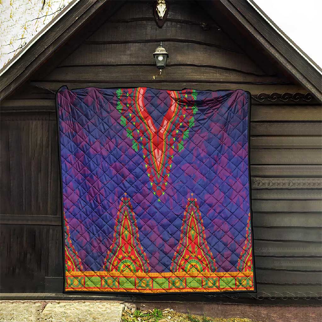 Haiti Quilt Choeblack Dashiki Style Blue Color