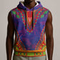 Haiti Sleeveless Hoodie Choeblack Dashiki Style Blue Color - African Pride