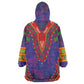 Haiti Wearable Blanket Hoodie Choeblack Dashiki Style Blue Color