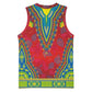 Haiti Basketball Jersey Choeblack Dashiki Style Red Color LT03